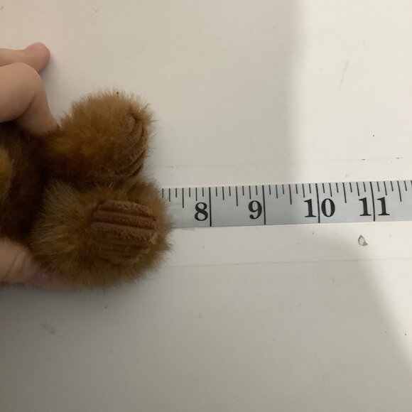 Rinky Dinky Minky Teddy Bear Plush First & Main Plush 7" Red Bow Hand Held - Picture 6 of 6